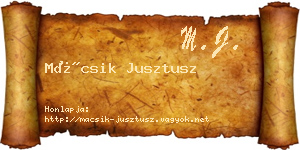 Mácsik Jusztusz névjegykártya